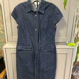 Talbots Blue Denim Button-Up Dress